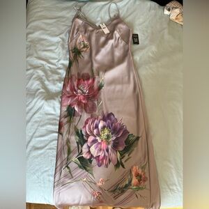 NEW Express satin floral midi dress